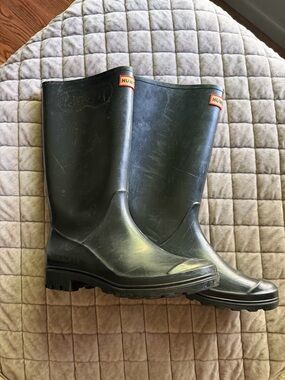 Hunter Black Rubber Tall Rain Boots